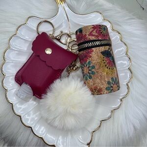 Vintage Floral Patterned Women's Coin Purse or Bag Charm Accessory